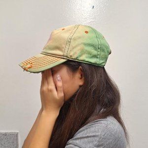 True Religion Vintage Logo Print Distressed Baseball Cap - OS